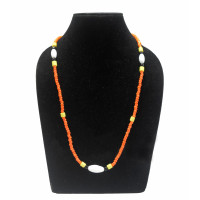Naga Design Orange Beaded Single Strand Necklace - Ethnic Inspiration
